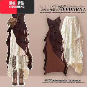 YIBUSHENG西北旅游穿搭废土风连衣裙子季女2024新款波西米亚度假吊带长裙