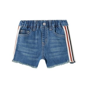 [1件5折价:62.5]米喜迪mecity童装夏新款女童侧缝织带舒适休闲牛仔短裤