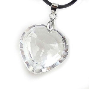 梦克拉 Mkela 心形水晶吊坠 青涩年华 女士 水晶 甜美可爱 吊坠 水晶 白色