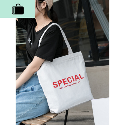 ins大容量慵懒风帆布包包女单肩文艺小清新学生斜挎包购物袋NEW LAKE女士单肩包