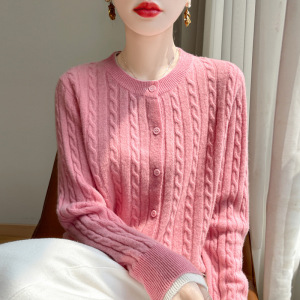 年秋季新款韩系高级感短款气质针织开衫设计感日常百搭女外套