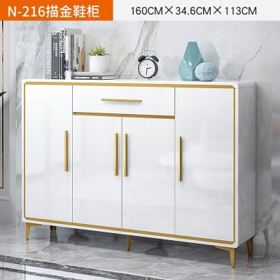 轻奢进鞋柜口简约现代家用储物柜烤漆厅柜入户玄关柜隔断柜