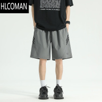 HLCOMAN美式条纹运动短裤男夏季高街痞帅篮球中裤vibe潮牌百搭休闲五分裤