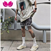 七斓美式高街潮牌腰果花不过膝盖篮球运动短裤男休闲速干网眼四分裤女