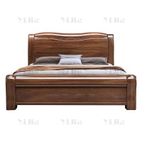 翌嘉 胡桃木实木床1.8米双人床1800*2250*1100mm