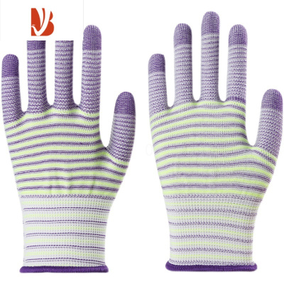 三维工匠斑马纹尼龙手套通用劳保耐磨工作透气防滑劳动薄手套干活女超薄弹