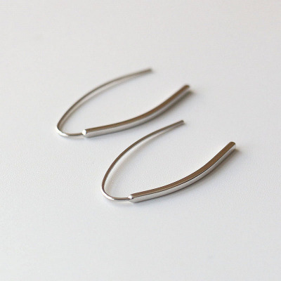 极简冷淡风几何耳饰S925纯银耳钩休闲气质款潮流饰品修饰脸型女韩送女朋友老婆情人节七夕生日礼物