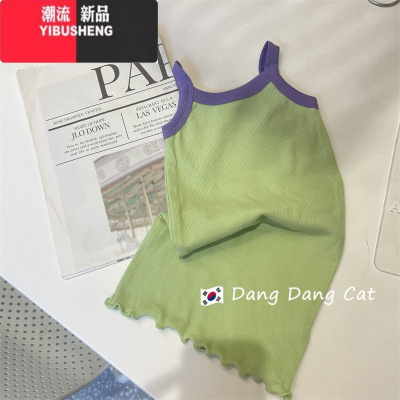 YIBUSHENG小女孩时尚连衣裙2023装新款洋气吊带裙女宝宝休闲背心裙韩版潮