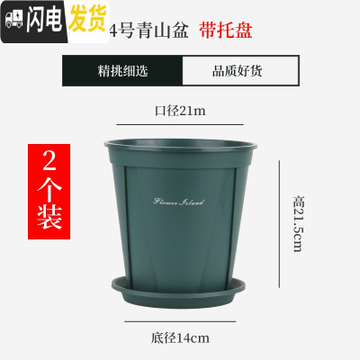 三维工匠国产青山盆控根花盆不烂根月季铁线莲加仑盆适合月季玫瑰塑料花盆 [2个装]4号外口径21cm(盆+托) 大花盆容器