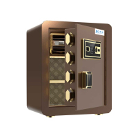 臻远全钢实心防盗保险柜 高45cm指纹款咖啡金色