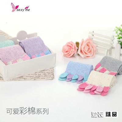 棉五指袜女棉中筒彩指袜子分脚趾休闲袜子礼盒装FISHBASKET袜子