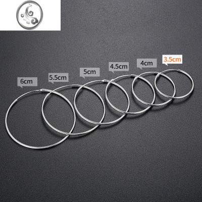 JiMi光面银银大圈耳环女圆形夸张圈圈韩国气质圆圈大耳圈2023年新款潮