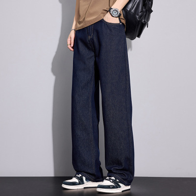2026 春夏季原色牛仔裤男 宽松阔腿长裤 垂感休闲裤男生 工厂直供