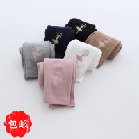女童打底裤 杨梅2018春秋新款长裤 宝宝童装卡通刺绣棉质弹力裤子