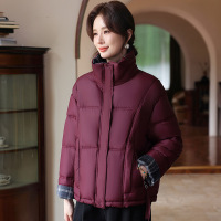 妈妈装新款棉衣保暖外套40岁翻领短款中老年女装棉服冬装衣服50岁