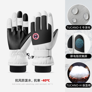 手套女冬季2023新款加绒加厚保暖防寒可触屏男防风电动车滑雪手套