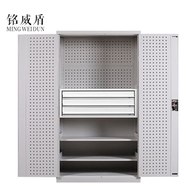铭威盾工具柜加厚铁皮储物柜工厂车间用带抽屉汽修多功能收纳柜通门内三抽柜灰白色