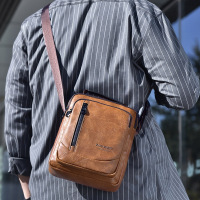 新款男士包包休闲复古斜挎包高级感大容量防泼水PU单肩包男款挎包