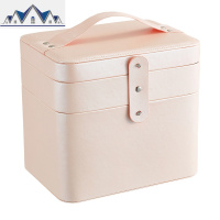 韩版化妆品收纳盒大容量便携手提旅行化妆箱可爱网红多功能化妆包 三维工匠收纳包