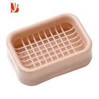 三维工匠肥皂盒沥水架家用卫生间浴室香皂收纳置物架免打孔皂碟托盘不积水 北欧粉❤双层沥水