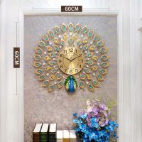 创意孔雀客厅壁饰餐厅装饰品卧室墙面墙壁装饰酒店玄关欧式壁挂件 三维工匠 新升级孔雀开屏[60*60cm]