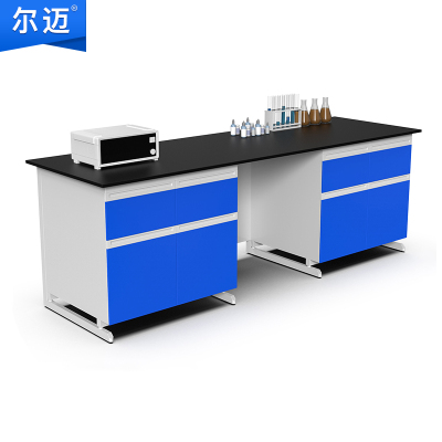 尔迈 实验台实验室工作台化验室操作台实验室全钢理化板台面钢木全钢实验台 钢木边台 1.5m