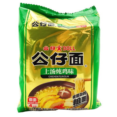 公仔面2种口味选择4包实惠装速食面快餐面即食面油炸方便面泡面（上汤炖鸡味384克）