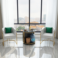 森美人阳台小茶台茶桌椅组合家用多功能功夫轻奢圆形火烧石茶几移动茶车