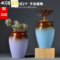 三维工匠多肉花盆陶瓷大号小老桩粗陶透气创意个性肉肉植物盆 款式-9 大花盆容器