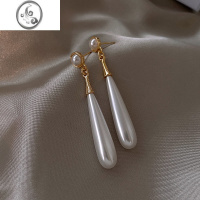 JiMi法式珍珠水滴耳环女长款耳坠高级感轻奢洋气质耳钉秋冬银银针耳饰