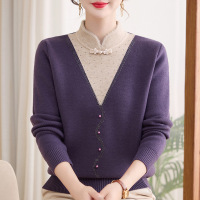 年加绒保暖妈妈装上衣女时尚气质婆婆装大码宽松冬装小衫女装