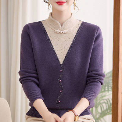 年加绒保暖妈妈装上衣女时尚气质婆婆装大码宽松冬装小衫女装