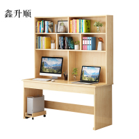 鑫升顺员工书桌书架组合家用带书柜一体办公桌100书桌+书架