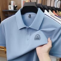 高克重新疆棉男士翻领Polo衫短袖2026夏季新款透气刺绣休闲T恤男