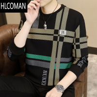 HLCOMAN男士卫衣2024秋季新款长袖T恤加绒款衣服冬潮流秋衣打底衫男
