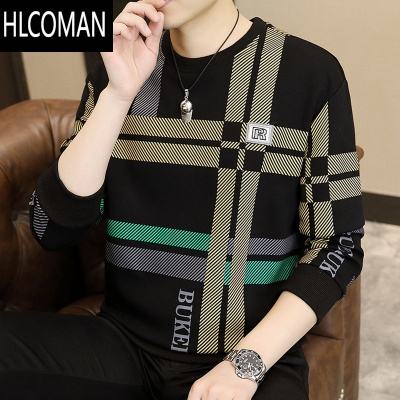 HLCOMAN男士卫衣2024秋季新款长袖T恤加绒款衣服冬潮流秋衣打底衫男