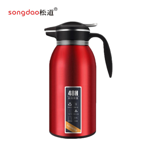松道 保温壶 不锈钢大容量便携车载旅行保温杯热水壶暖水壶热水瓶暖瓶暖壶保温水壶6系列6系列红色2000ML
