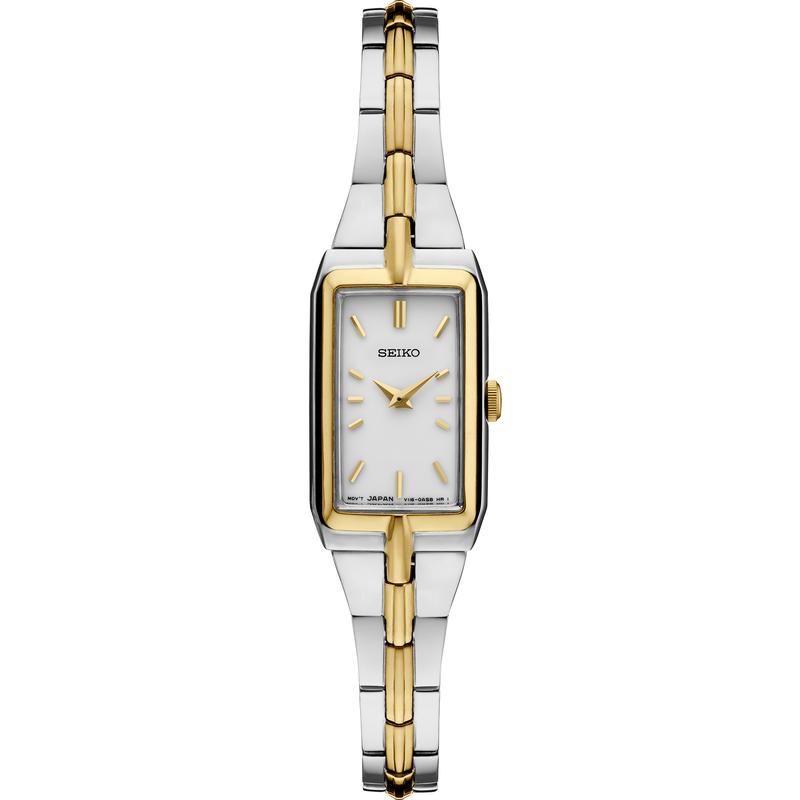 SEIKO/精工 正品代购 女士小方表Essentials系列时尚商务复古百搭简约两针细钢带石英表