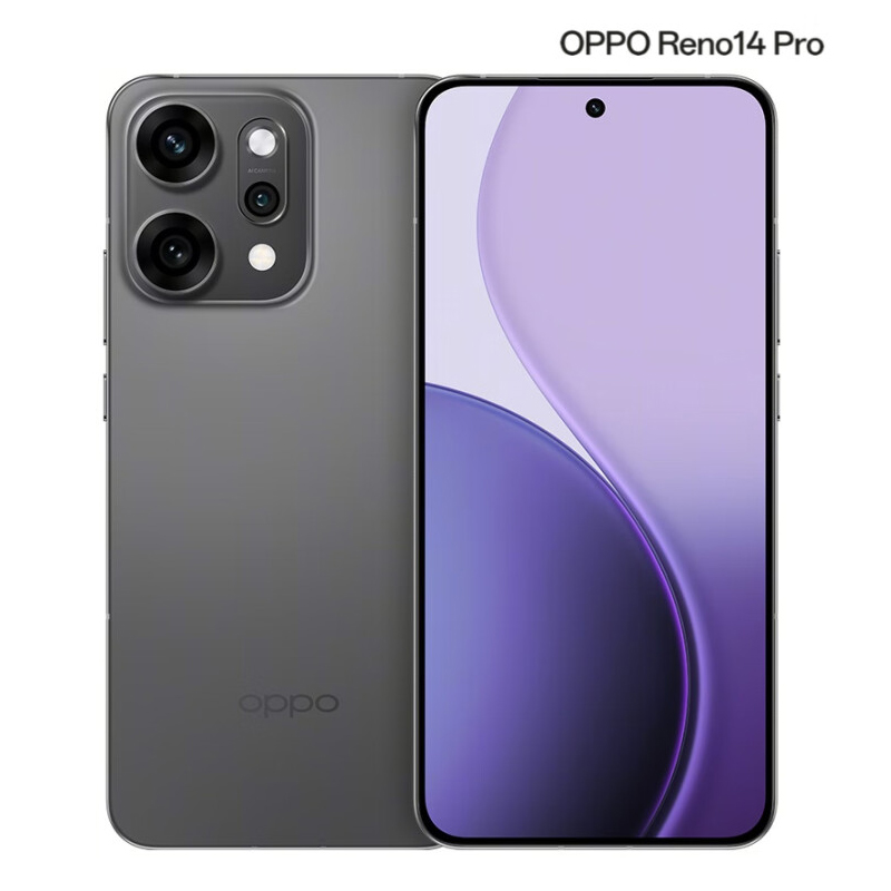 OPPO Reno14 Pro 12GB+256GB 礁石黑 天玑8450旗舰芯 5G智能 潜望式长焦 无线充电 防水防尘 NFC 红外遥控 AI手机