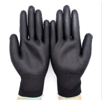 天鸣尼龙黑色pu浸胶涂胶涂层防滑防静电无尘透气劳保手套/双