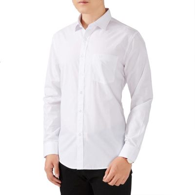 春夏新款男装长袖衬衫男式商务休闲百搭寸衫修身打底纯色男士衬衣外套衣服款吉普战车JIPUZHANCHE