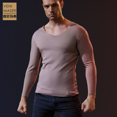 2020新款德绒发热内衣男上衣薄加绒保暖棉毛衫长袖秋衣单件打底衣