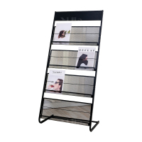 翌嘉YJ4122811 杂志架展示架报置物架收纳落地报纸报刊架 四层黑色 630*380*1370