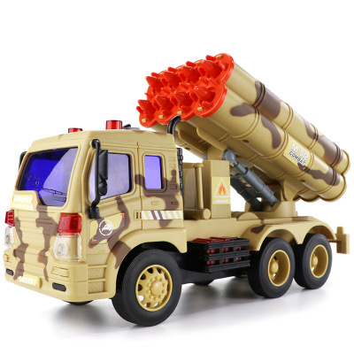 儿童军事工程车玩具车火箭导弹战车军事坦克系列男孩声光汽车模型W651B