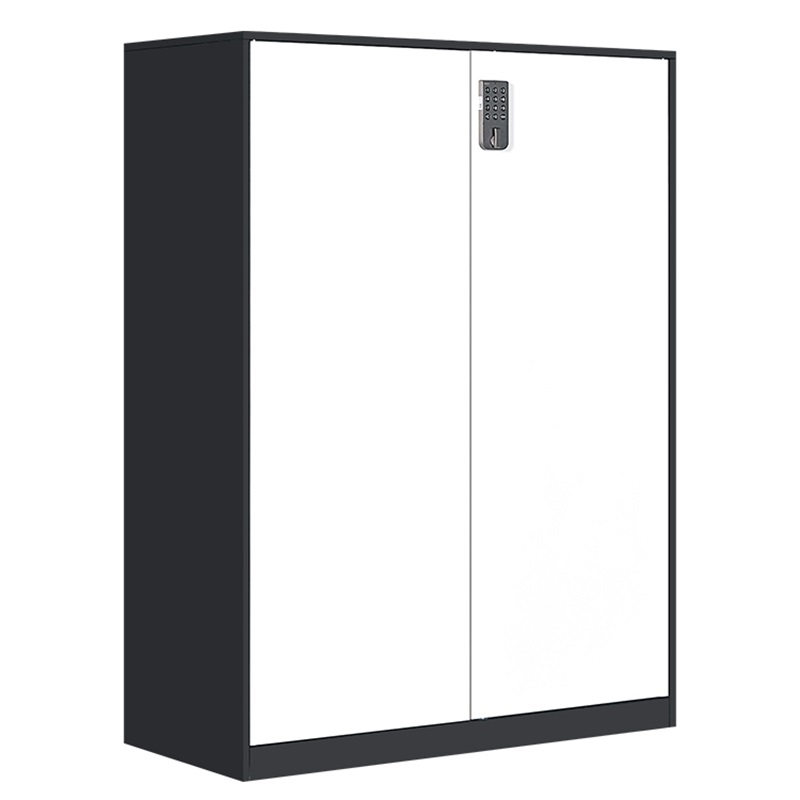 易企采 钢制密码锁主管柜中空办公边柜储物柜收纳文件柜桌边柜矮柜木纹柜财务资料柜