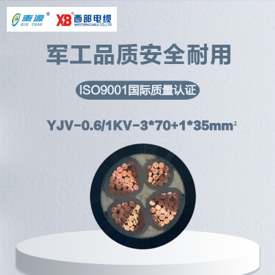 秦源牌 YJV-0.6/1KV-3*70+1*35mm² 铜芯低压电力电缆 元/米 定制商品 联系客服