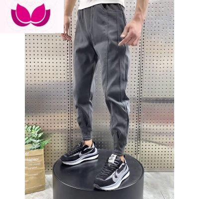 七斓男士痞帅休闲工装裤修身韩版小脚长裤精小伙潮流加绒束脚裤