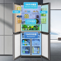 凌 美的冰箱出品超薄十字双开门对开多门四门冰箱一级能效风冷无霜家用HR-426WSP