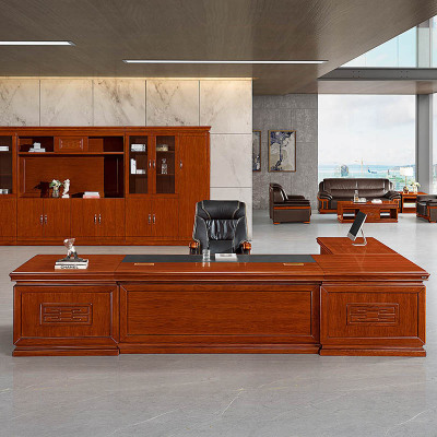 慧采云 办公家具老板桌油漆办公桌经理桌主管桌简约现代总裁桌大班台2.8m