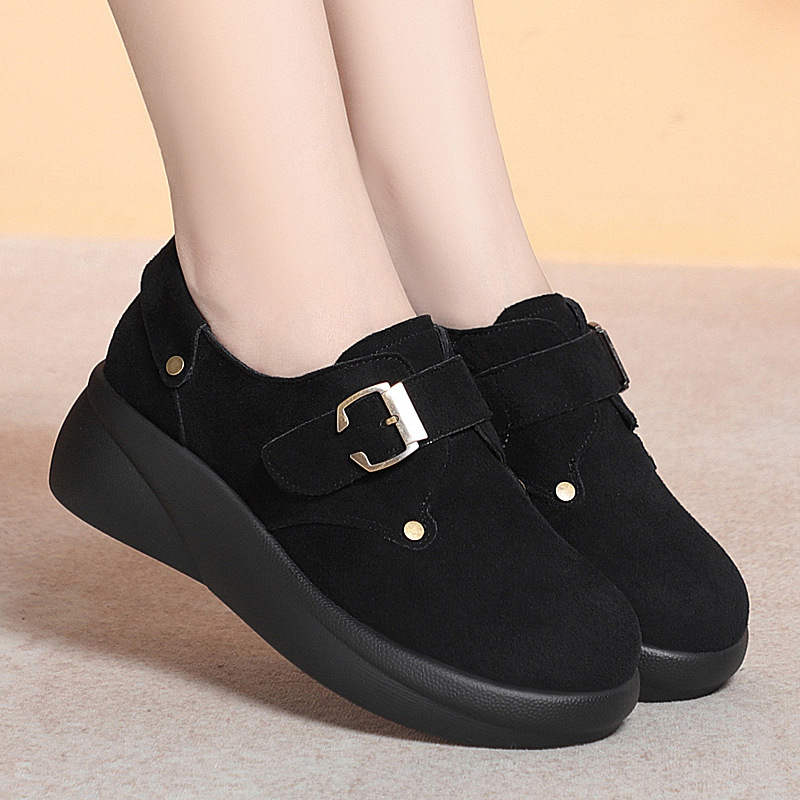 新款厚底一脚蹬博肯鞋单鞋